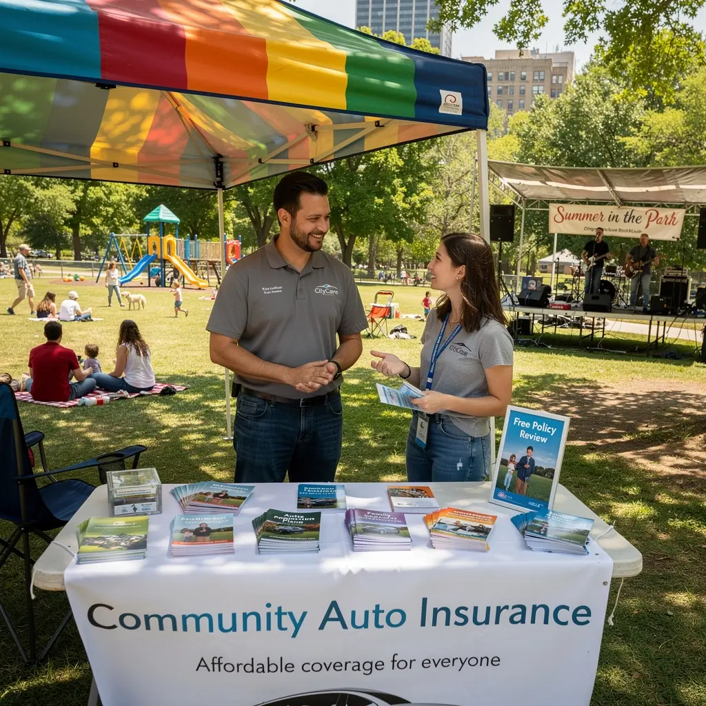 Obrazek z telefonem, na którym wyświetlane są oferty ubezpieczeń samochodowych.